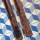 Pair of vintage wooden skis 208 cm