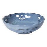 Blue ceramic empty pocket / bowl signed (signature to be identified)