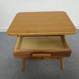 Bamboo and rattan bedside table from the 60s/70s