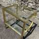 Vintage 1980s rectangular gold metal end table/shelf by pierre vande