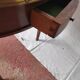 Table bouillote style louis XVI cherry top marble 2 drawers