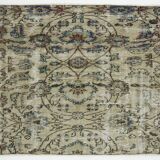 Turkish Anatolian Handmade Vintage Rug 140 cm x 120 cm