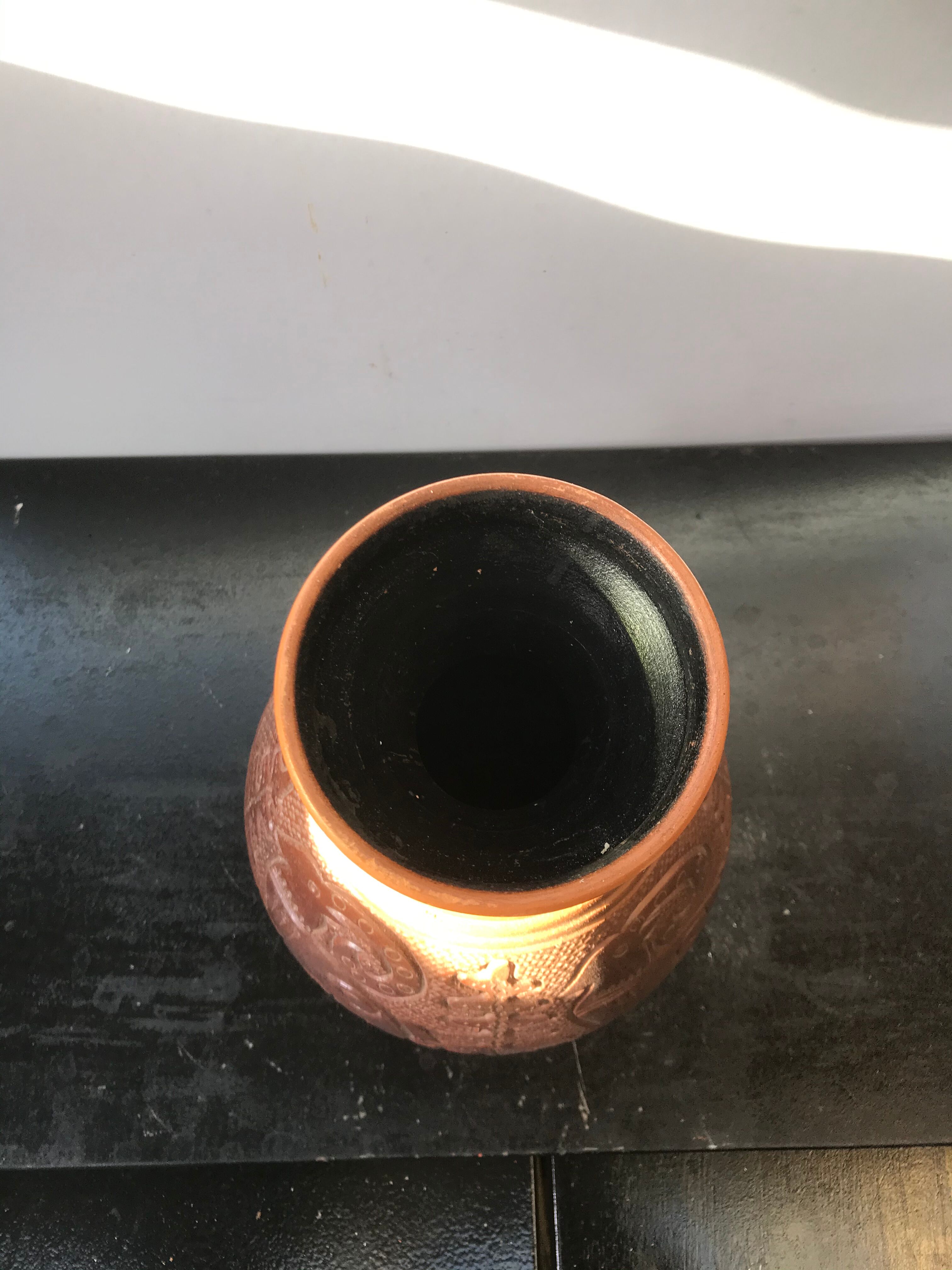 Former ceramic vase brown decor vintage