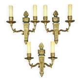 Set of 3 Empire style eagle wall lights - bronze