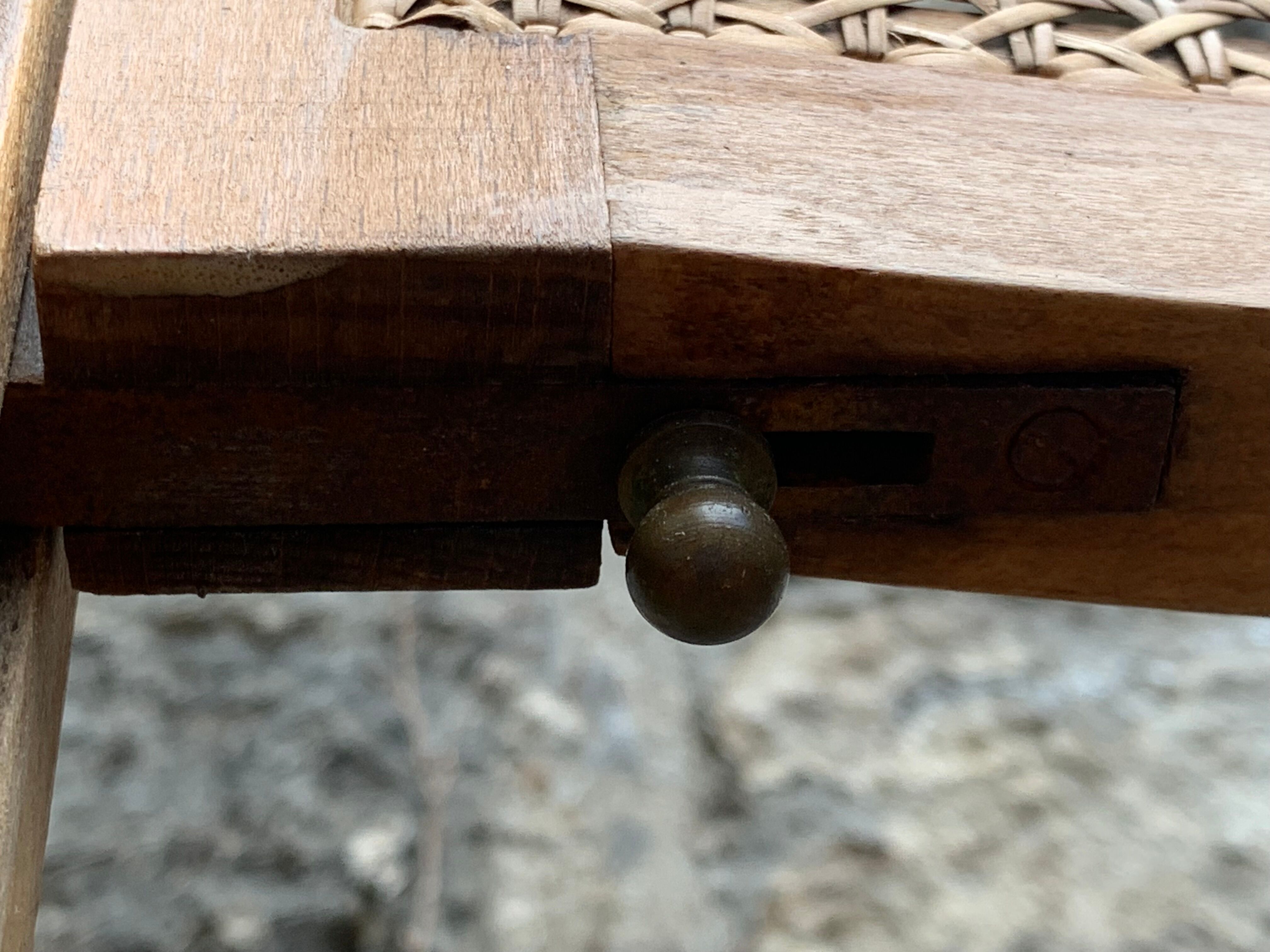 Barber's armchair in wood cannage and straw 1900