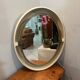 Large oval mirror, Space Age design, vintage from the 1970s.
