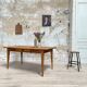 Vintage farmhouse table with spindle legs.