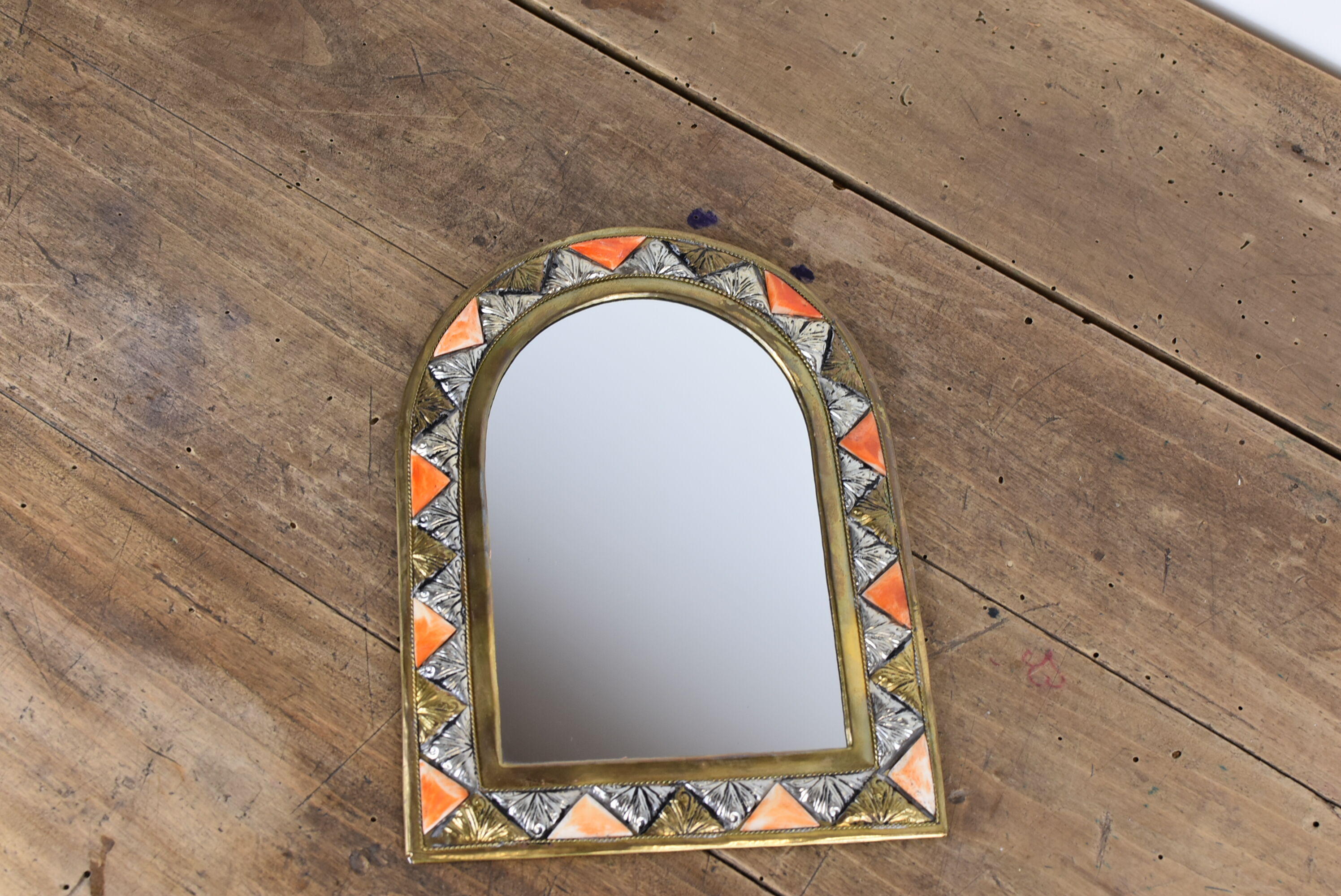 Decorated brass mirror 2