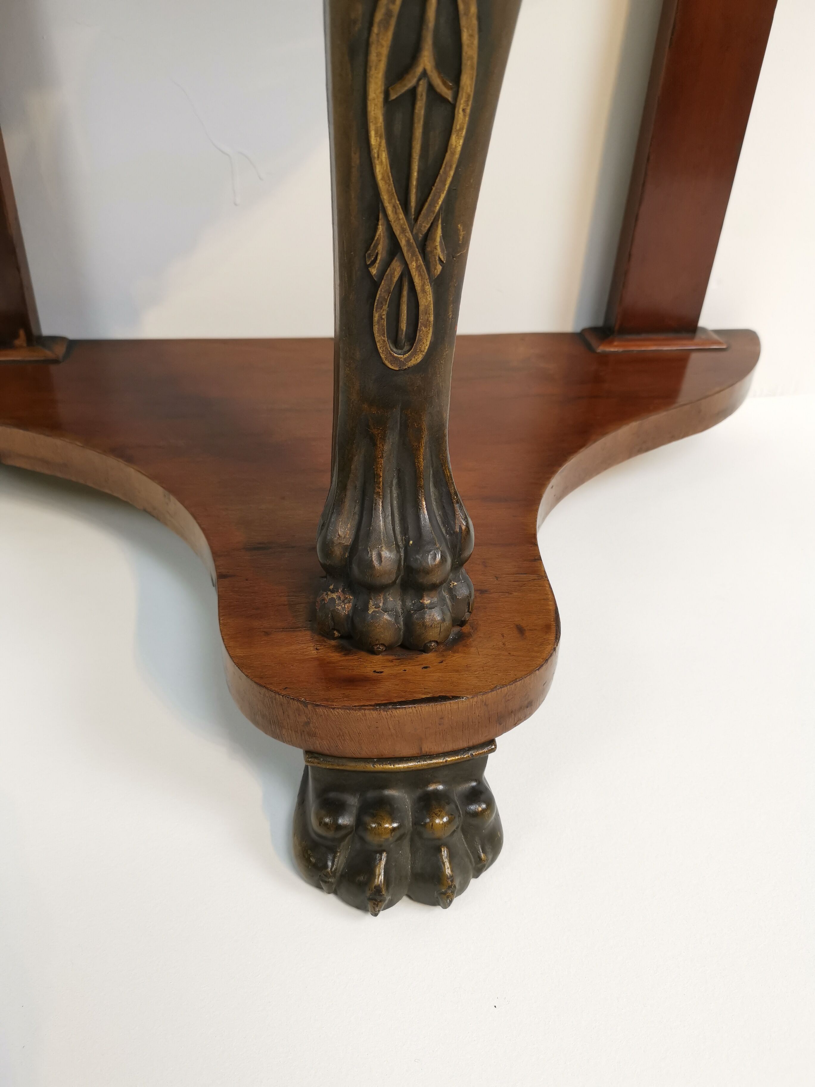 Empire demi lune sphinx console table