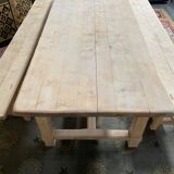Table de ferme et ses deux bancs aéro gommé