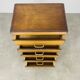 Commode chiffonnier pied compas, années 50, bois