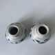 Pair of miniature blue and white Vietnamese ceramic vases with floral decoration.