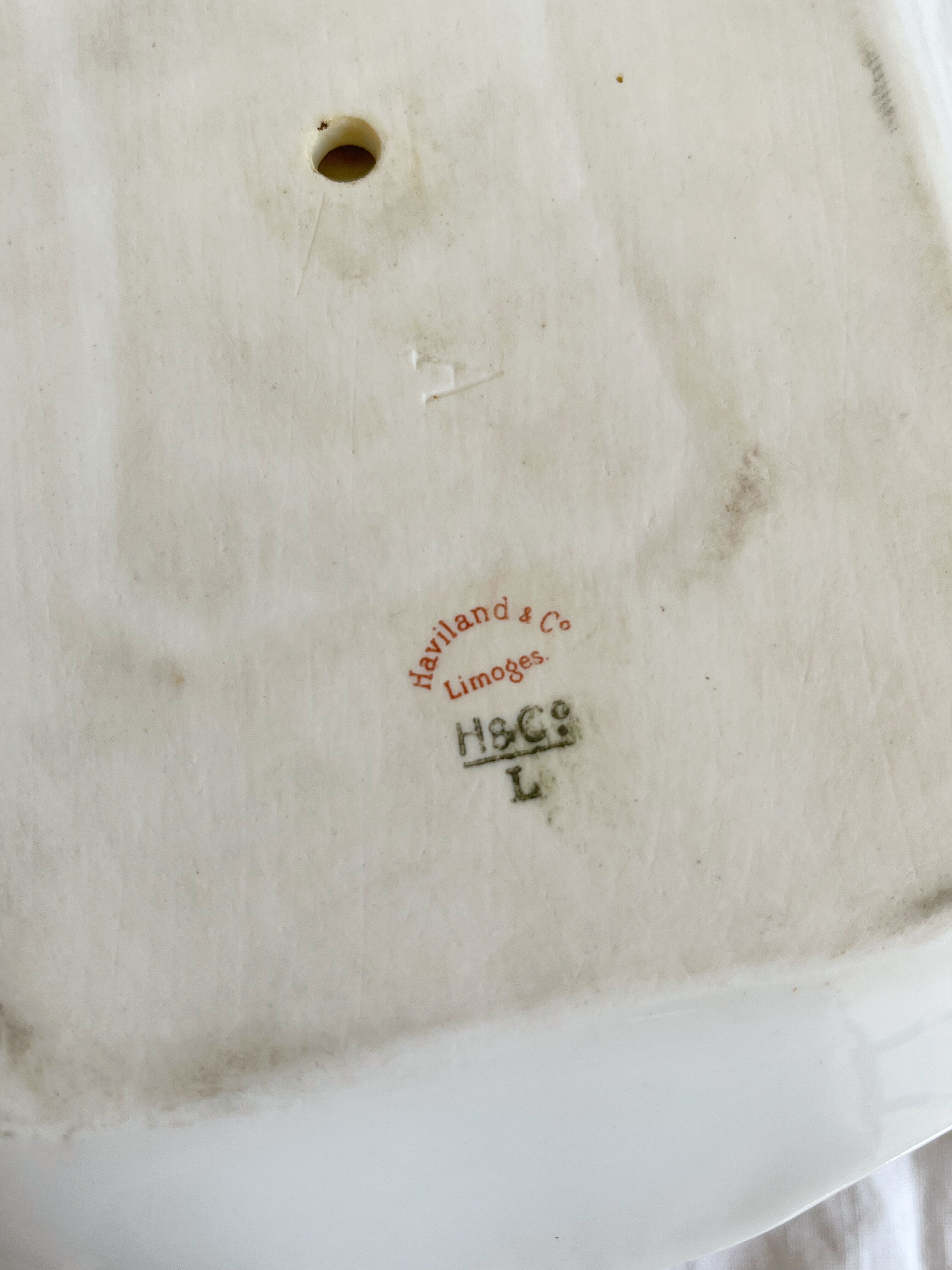 Antique Haviland Limoges porcelain sauce boat with lid, bird decor