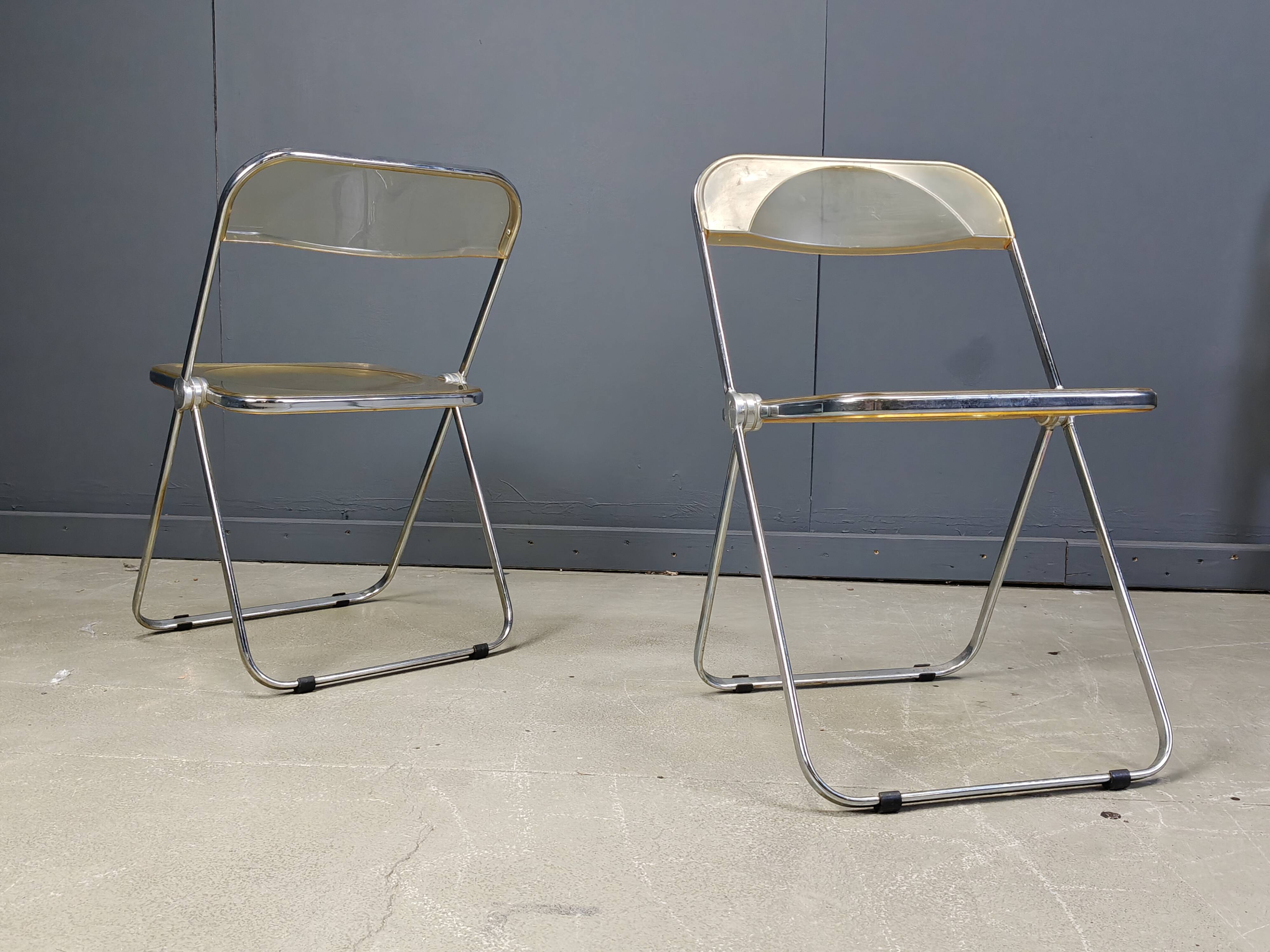 Vintage plia chairs by Castelli, 1970s