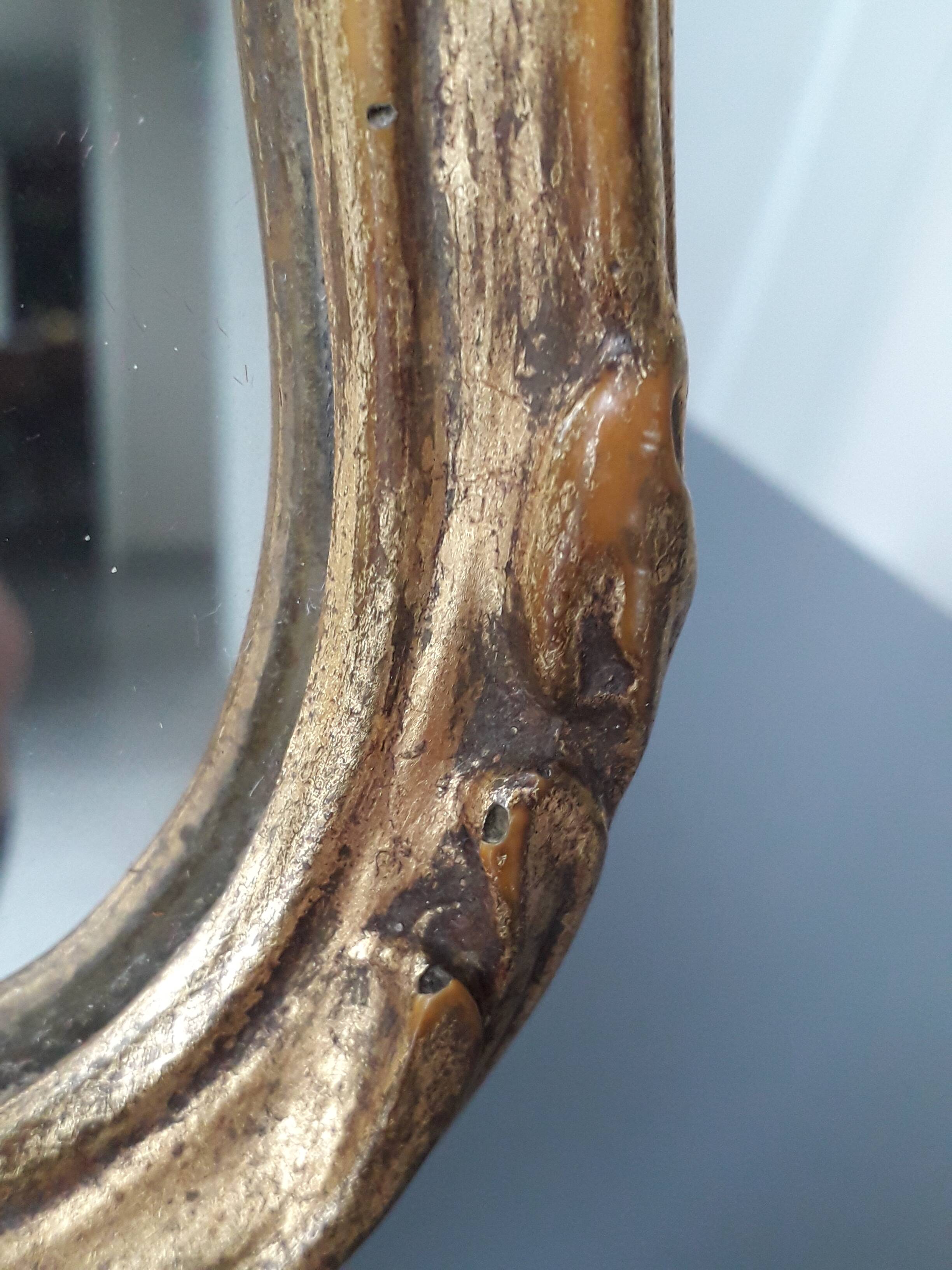 Small tabletop mirror in gilded wood (vintage)