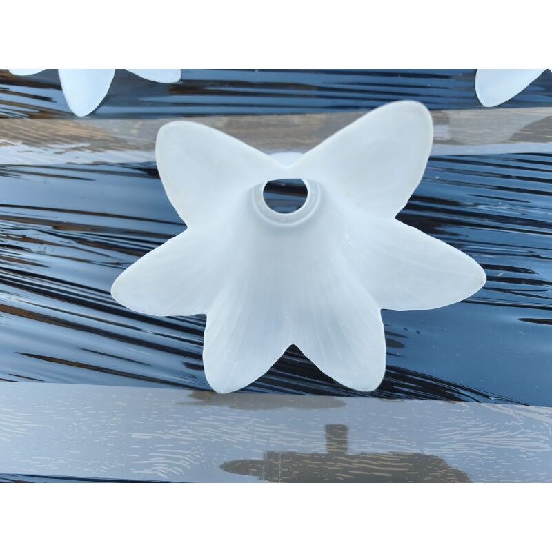 3 antique opaline glass tulips