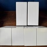 Set of 6 boomerang-shaped vinyl record racks/storage units. 1970s/80s.