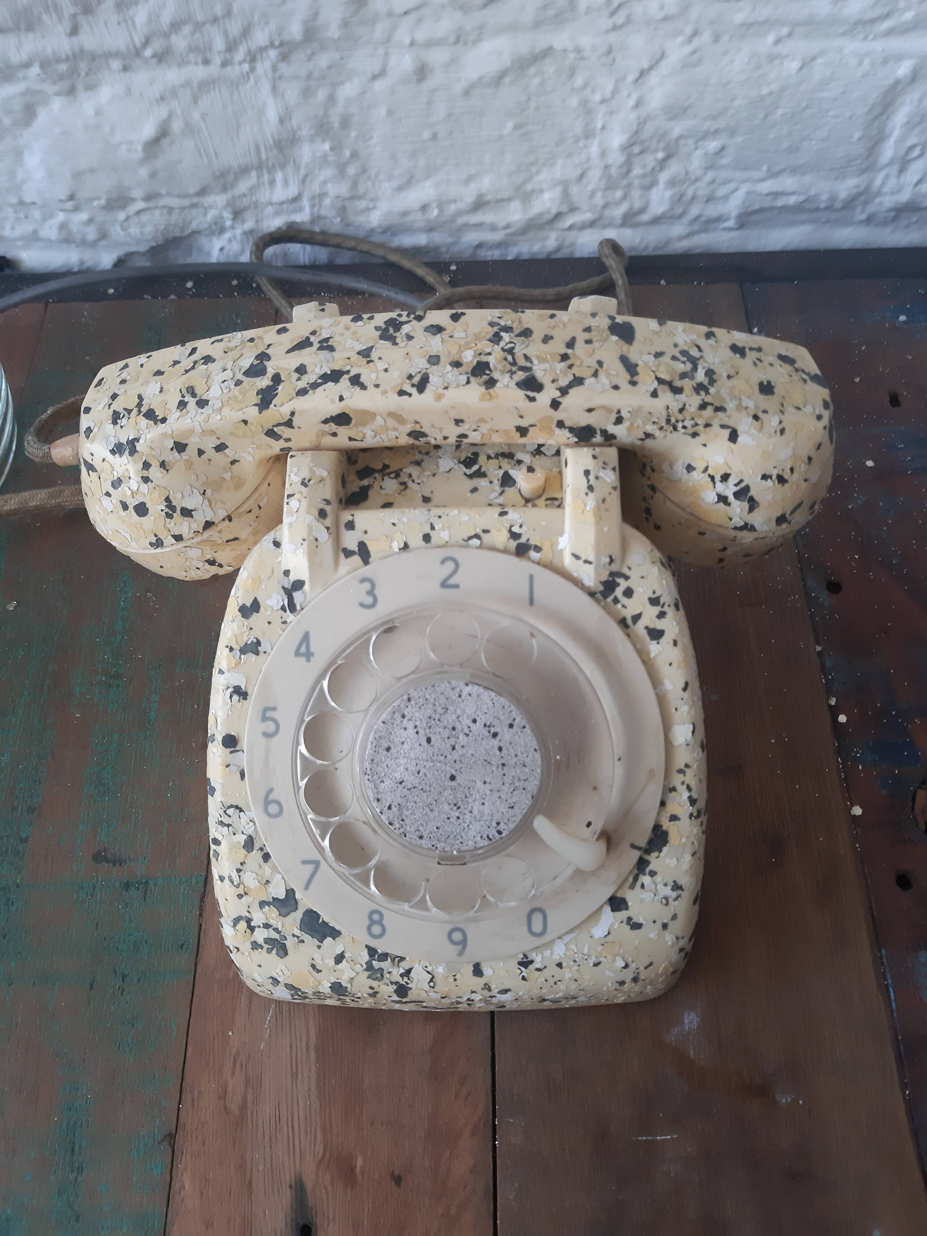 Vintage phone terrazzo effect 1963
