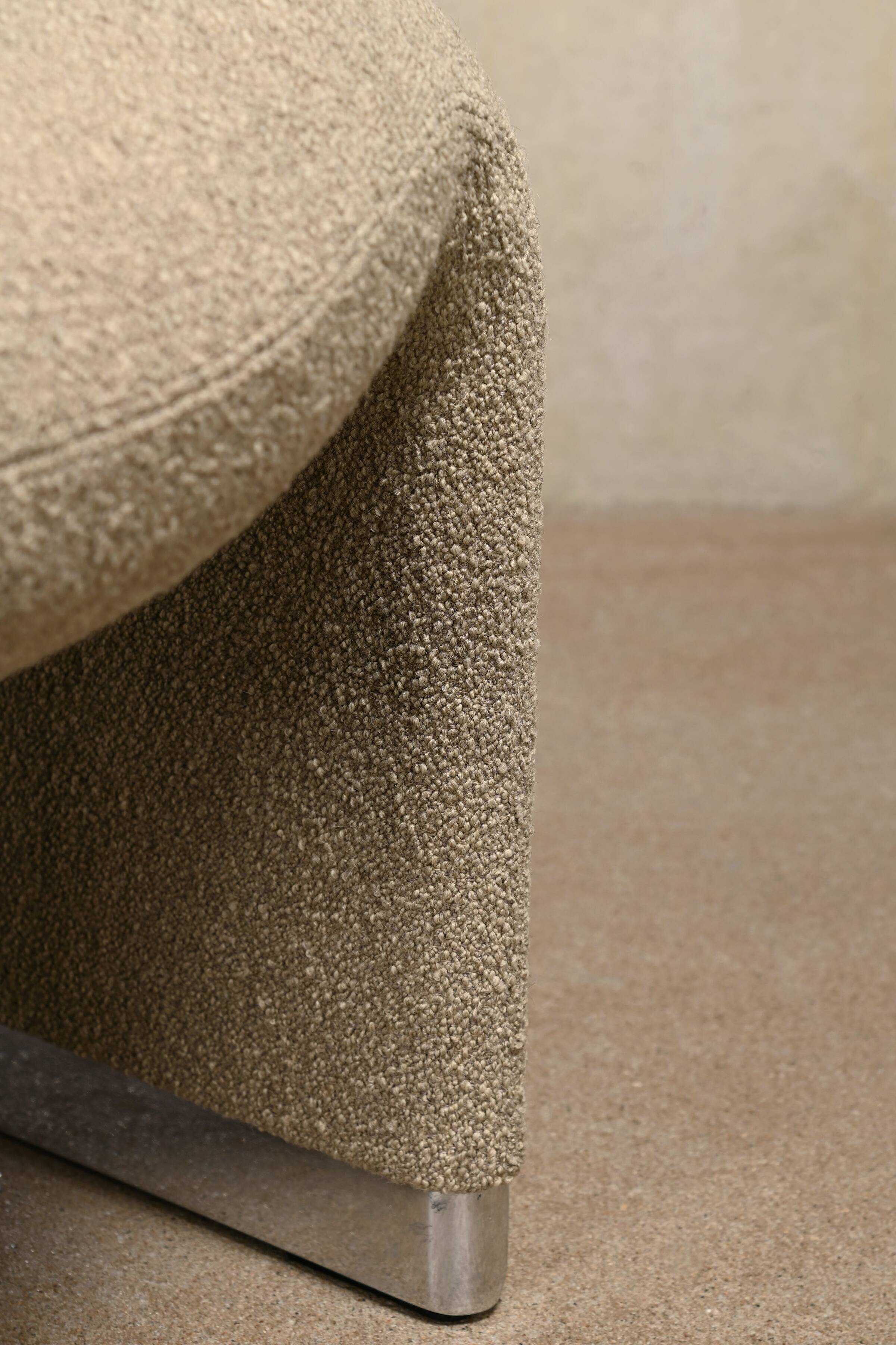 Giancarlo Piretti Alky Lounge Chairs in stone grey Bouclé Wool, Anonima Castelli