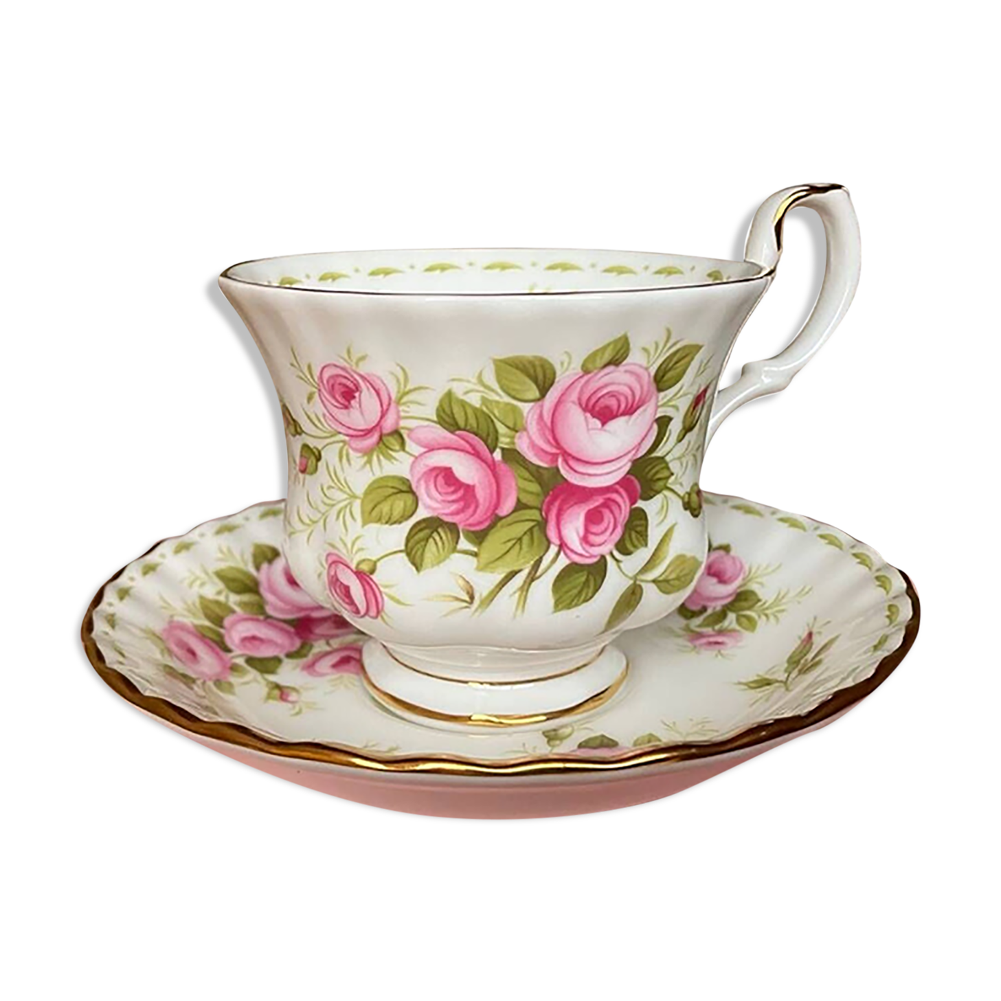 Vintage Royal Albert June porcelain cup and saucer, English manufacture