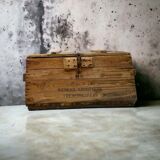 Vintage industrial wooden chest