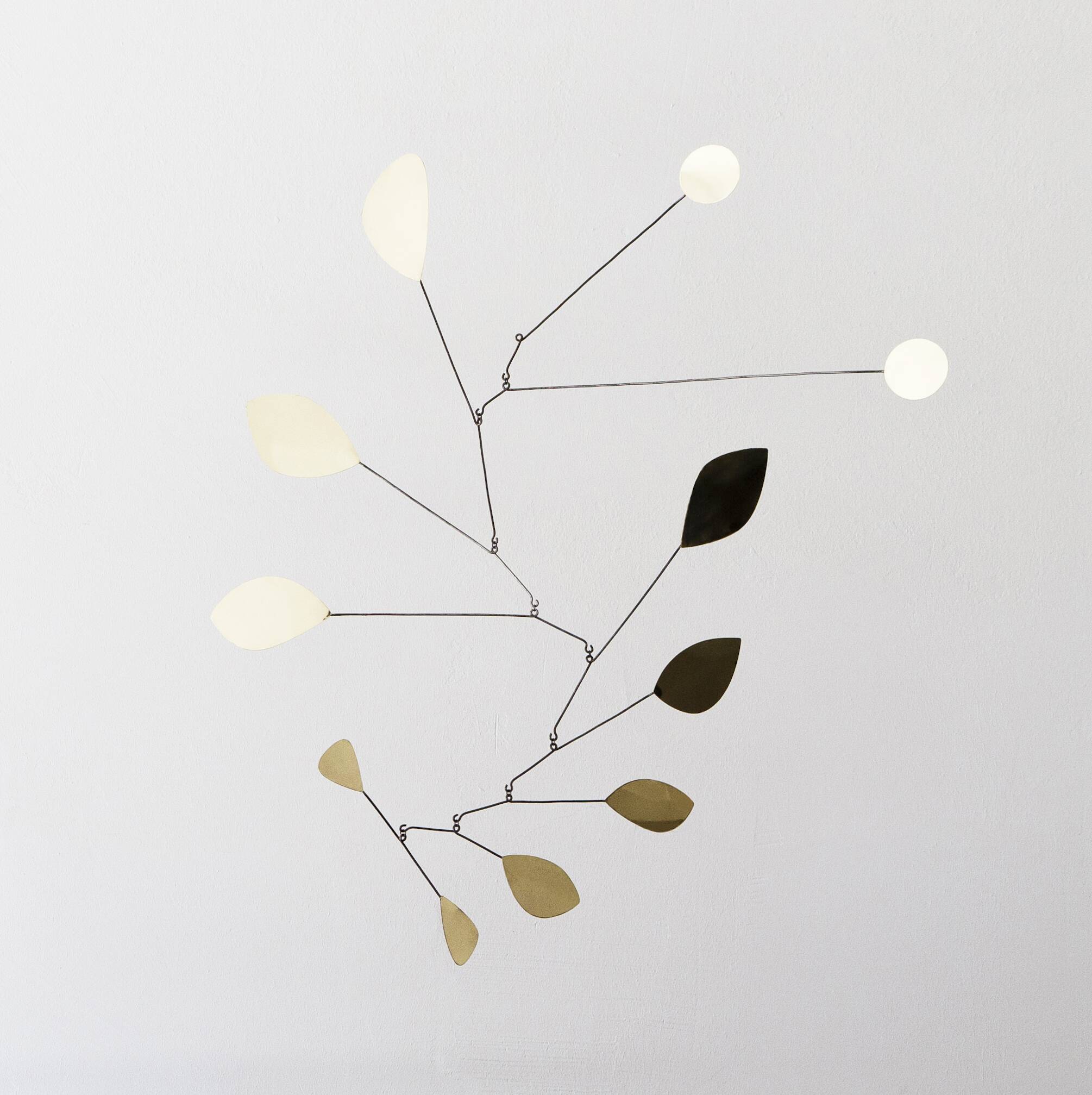 Large brass petal mobile
