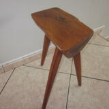 Raw wooden tripod stool