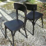 Pair of black bistro chairs