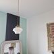 Art deco suspension opaline white and brass