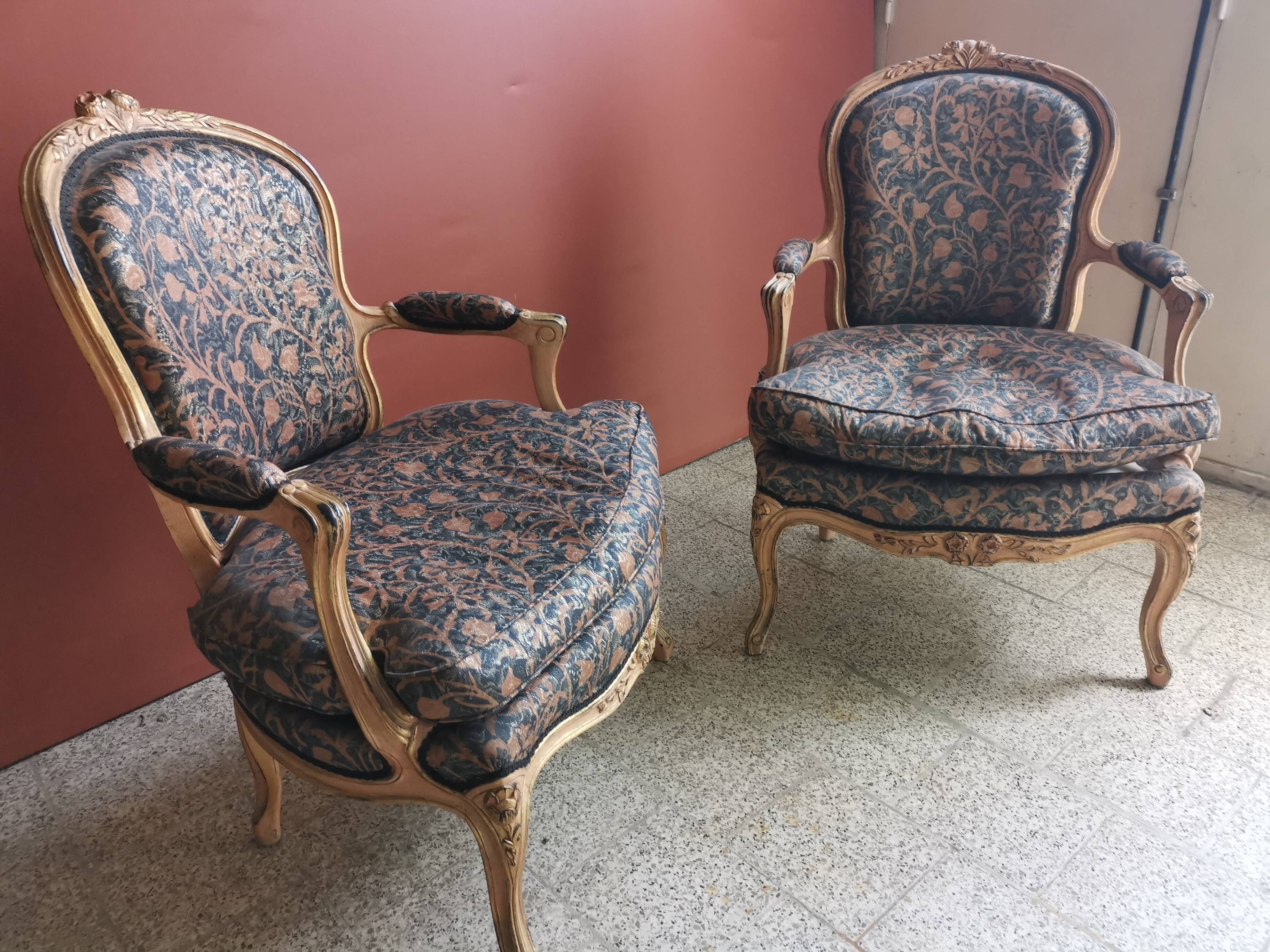 Pair of Louis XV armchairs