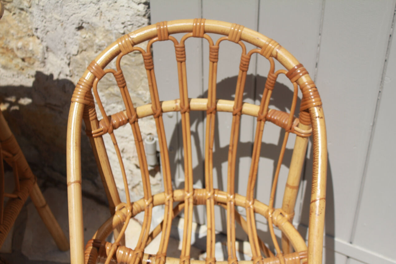 Office and matching chair in vintage rattan