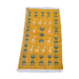 Tapis traditionnel à motifs gazelles fait main en pure laine