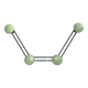 Coat rack with 4 green metal hooks from the 70s