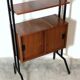 Modular storage cabinet and teak bookcase. Italy, 60s