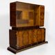 Buffet vitré asymétrique Art Déco en noyer et palissandre - 1925-1939