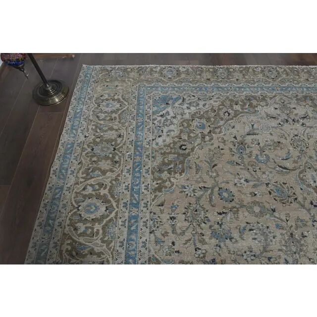 1970s Vintage Persian Handknotted Wool Brown Oversize Area Rug 290x358