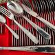 Household box 49 pcs in stainless steel with old E stainless steel D hallmarks