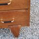 Vintage chest of drawers in golden oak from the 50s with 3 drawers and spindle-legged shelf