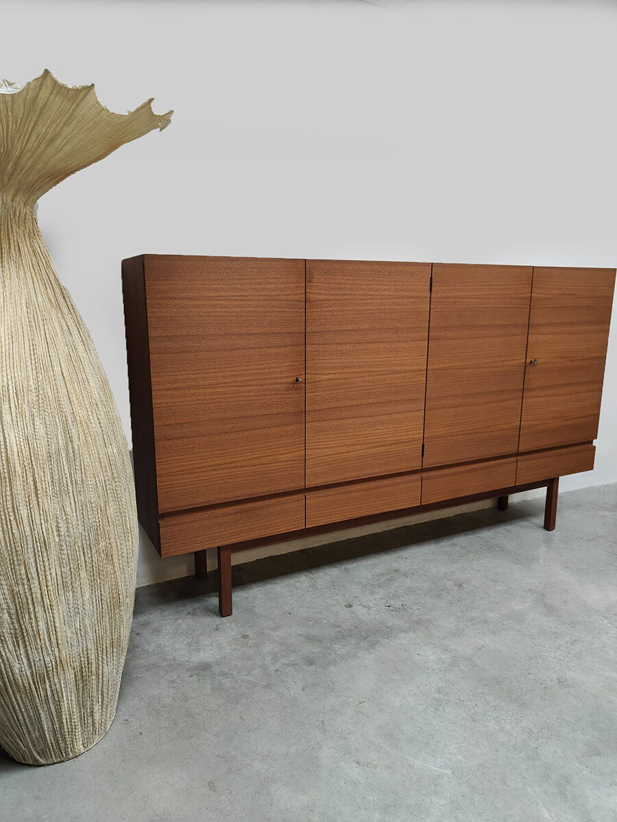 Danish vintage Scandinavian teak highboard XL