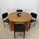 Vintage extendable round table in the spirit of Atelier Chauvin S.A. – 1970s