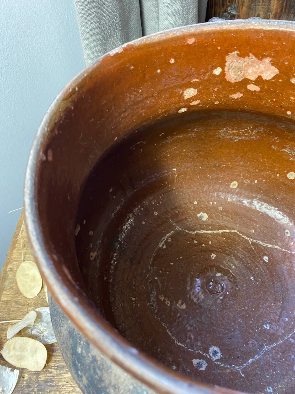 Antique terracotta pot with handles Vallauris