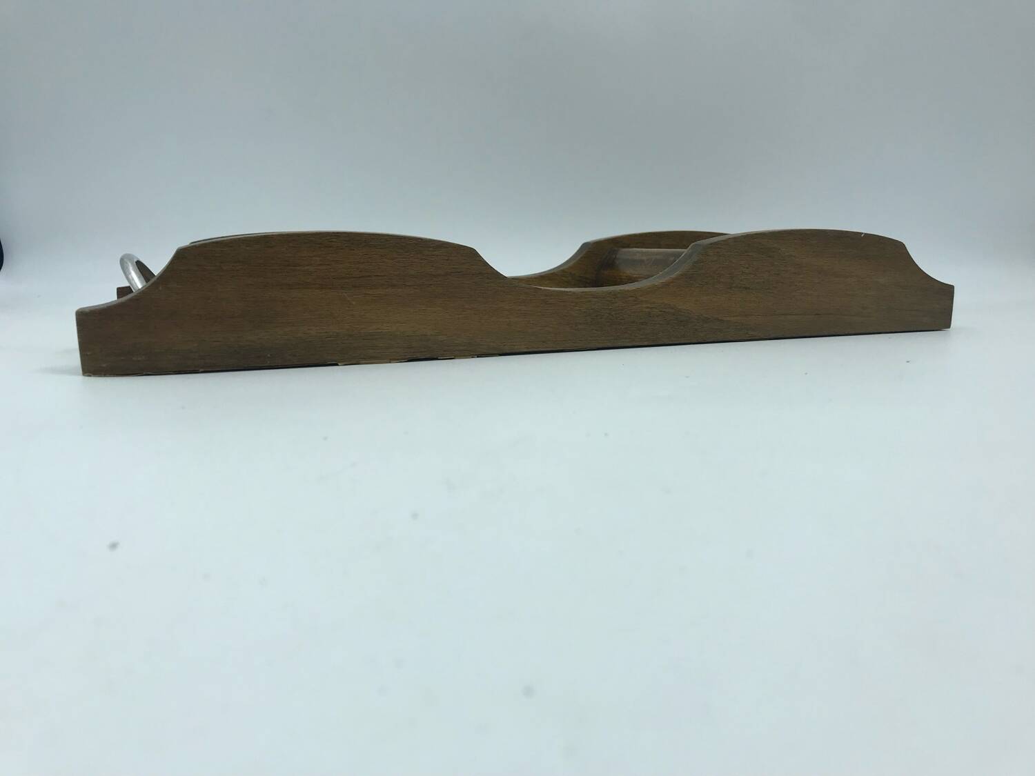 Vintage antique wooden and mirror compartment tray