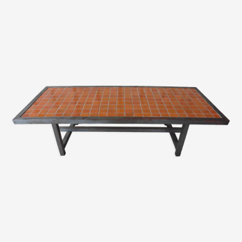 Orange tiled coffee table 1970