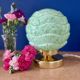 Vintage art deco globe table lamp in mint green Clichy glass