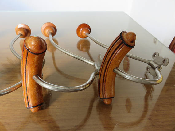 5 old large hooks art deco from the 30/40 years