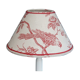 Abat-jour conique en lin motif oiseau rouge