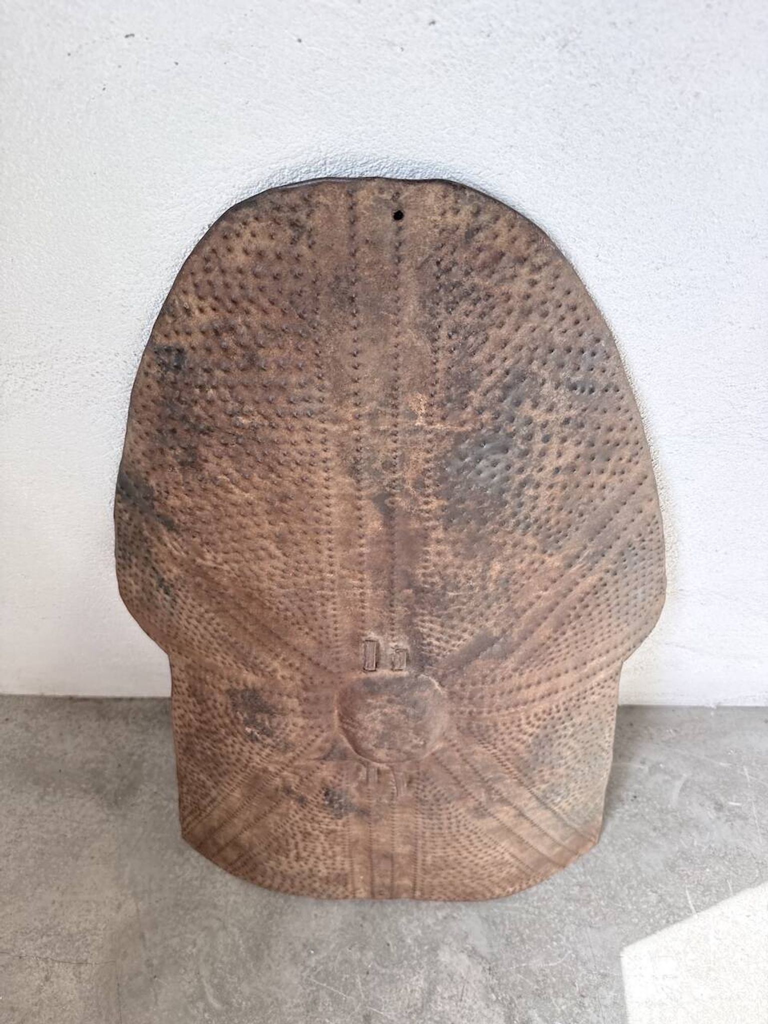 "Glagwa" shield embossed metal Cameroon 20th century