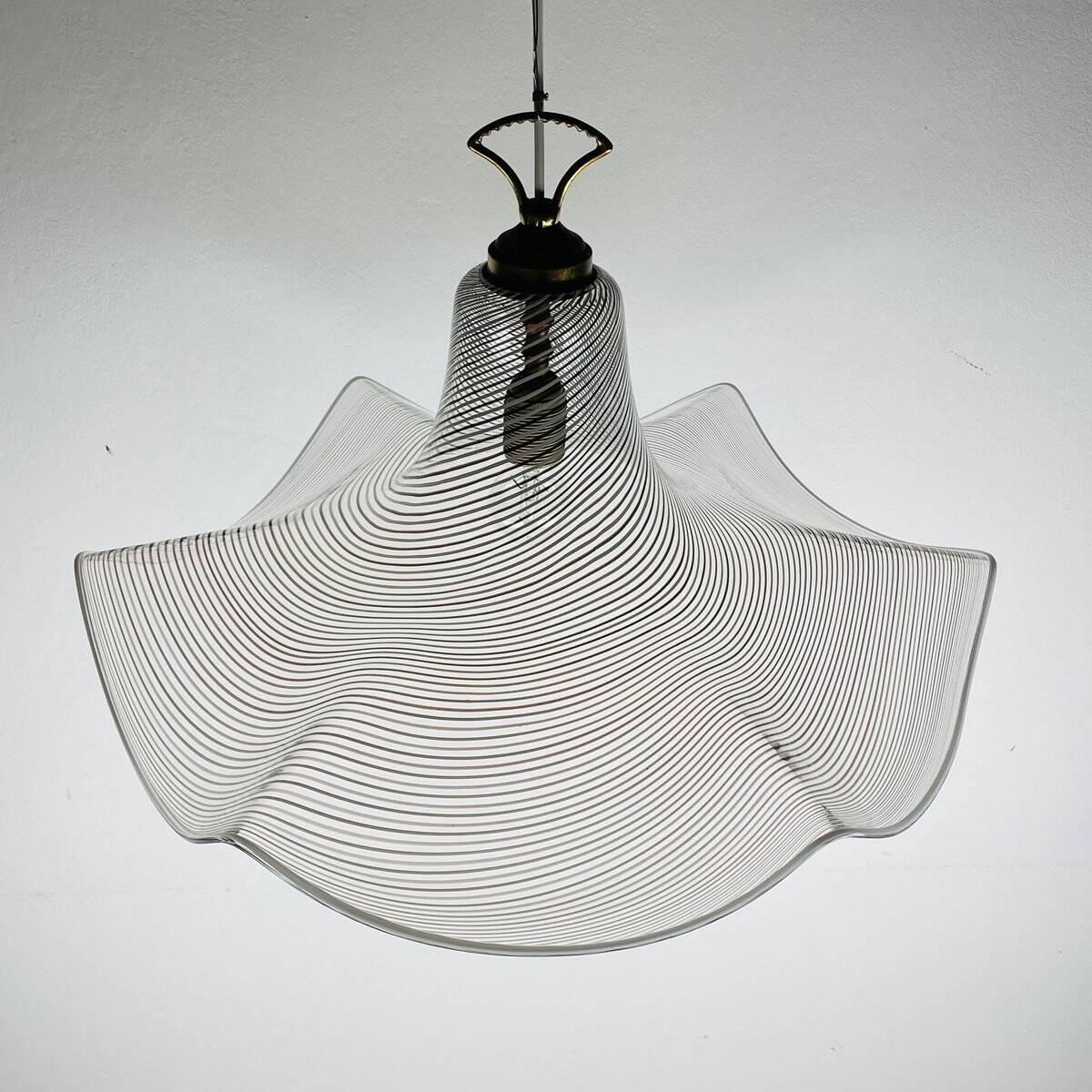 Suspended glass chandelier from Murano, Italy, 1970s.