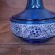 Deep Caribbean blue vintage glass carafe made in Belgium.