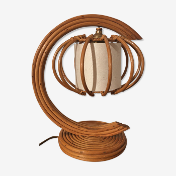 Lamp in rattan from the 1960s